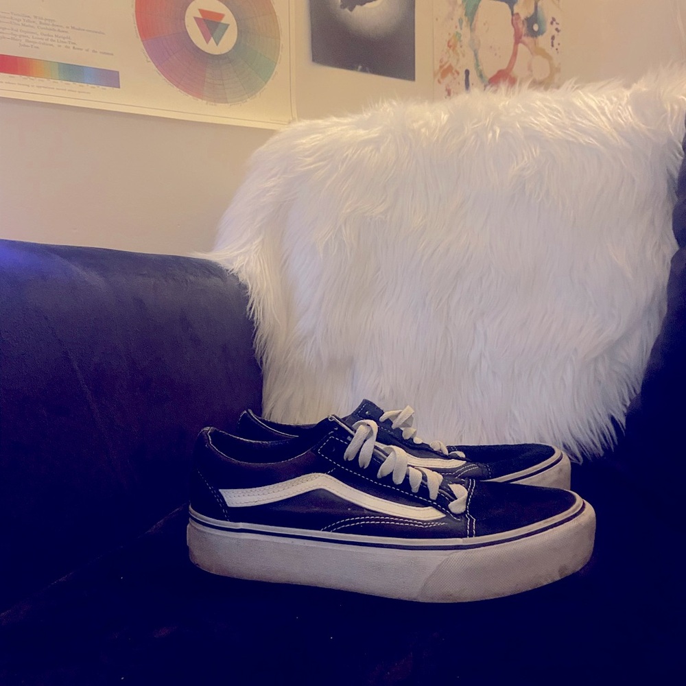 Black platform vans